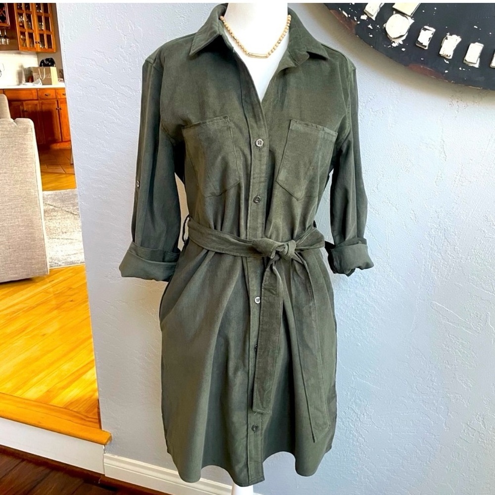 NEW Fall dress! Lucky brand corduroy dress. Small. Olive green.